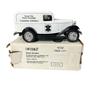 ERTL 1932 Ford Panel Delivery Bank 1/25 Tower City Ambulance Limited 1 of 500